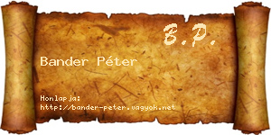 Bander Péter névjegykártya